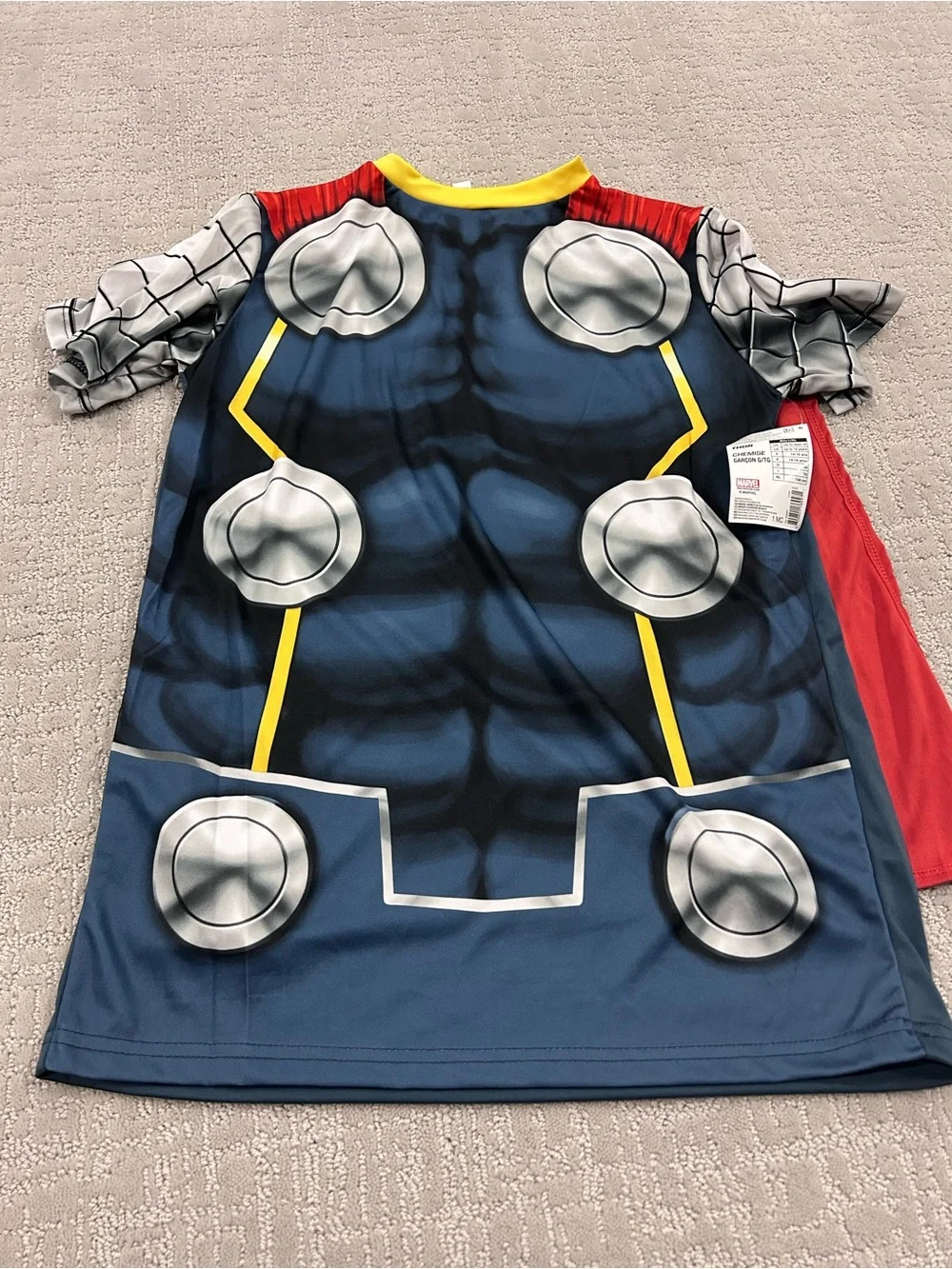 Marvel Thor Kids Costume Tunic with Red Cape - Blue/Red/Yellow/Silver